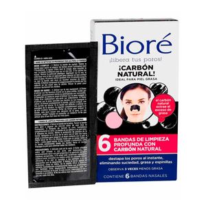 Bandas Carbón Limpieza Profunda Biore x 6 und